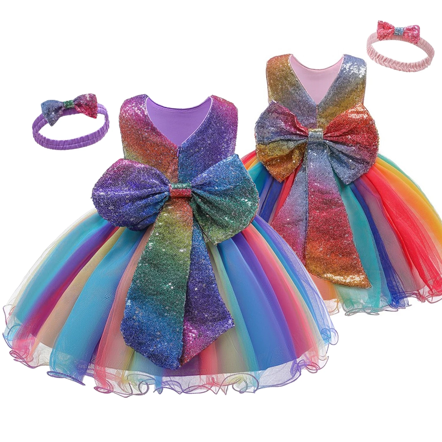 

Детское платье-пачка с блестками для девочек