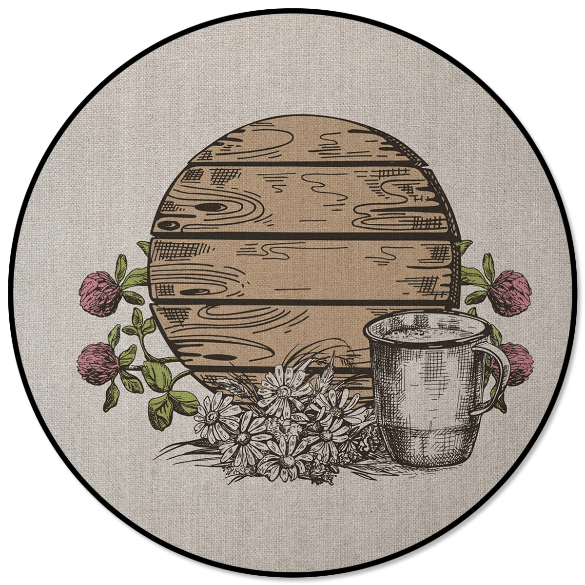 

Деревянные коврики и ковровые покрытия с чашками и цветами для дома, гостиной, комнаты, декор для спальни подростка