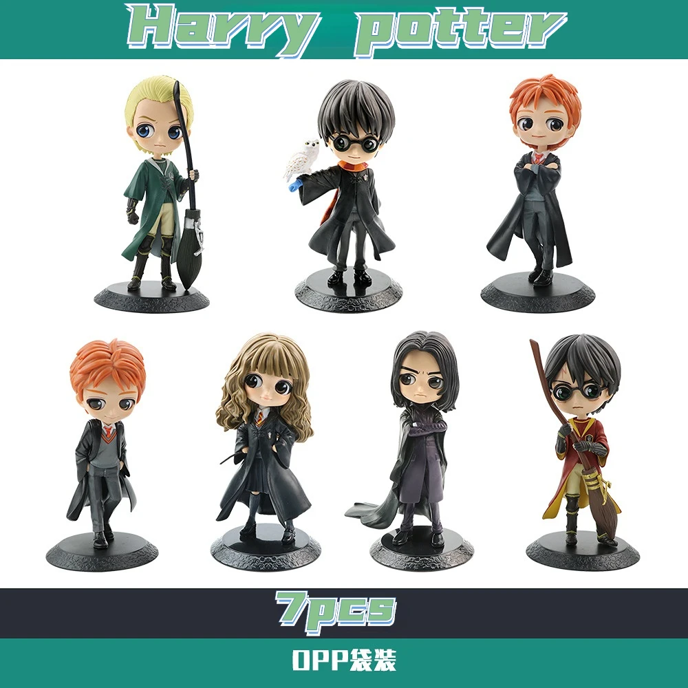 

Harry Potter Model Q Posket Anime Hermione Ron Hedwig Action Figure PVC Collectible Cute Dolls Kids Fans Toy Birthday Gift