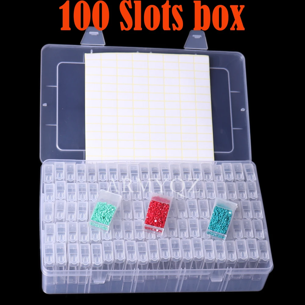 

Шкатулка для ювелирных украшений, органайзер для хранения бусин, 56/100 ячеек