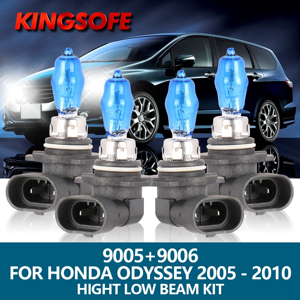 

4Pcs HOD Car Xenon Halogen Lamp 9005 HB3 9006 HB4 6000K High Low Beam Bulbs Kit For Honda Odyssey 2005 2006 2007 2008 2009 2010