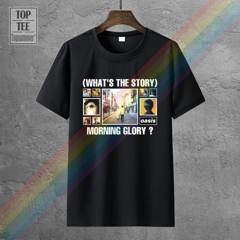 

100% Cotton T Shirts Brand Clothing Tops Tees New Oasis What'S The Story Morning Glory Men'S T Shirt