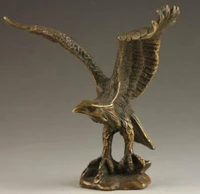 chinese vintage brass handwork hammered wealth succeed eagle statue