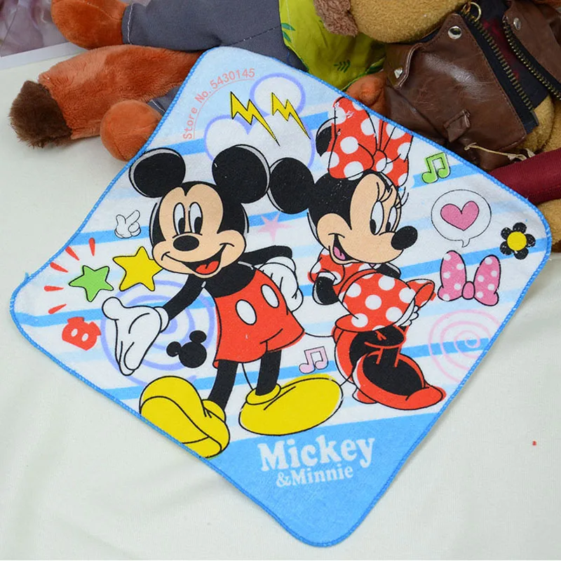 

Disney Minnie Mickey Mouse Cartoon Towel Handkerchief Baby Child Soft Breathable Watery Face Towel Boy Girl Gift 25x25cm