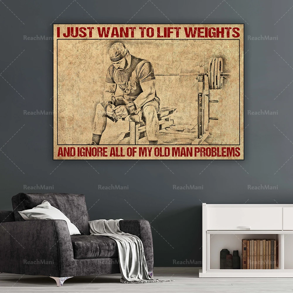 Я просто хочу поднять вес и игнорировать все мои проблемы со старым возрастом плакат, спортзал стена арт-деко, искусство, плакат для фитнеса Я просто хочу поднять вес и игнорировать все мои проблемы со старым возрастом плакат, спортзал стена арт-деко, искусство, плакат для фитнеса