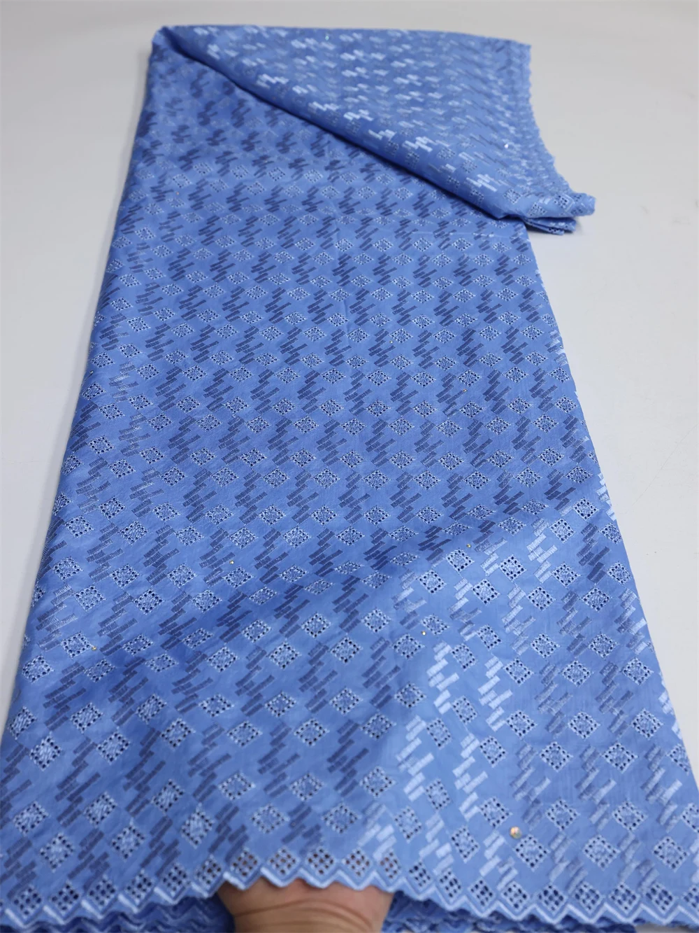 NI.AI африканские хлопчатобумажные кружевные ткани Embroid 5 ярдов нигерийские