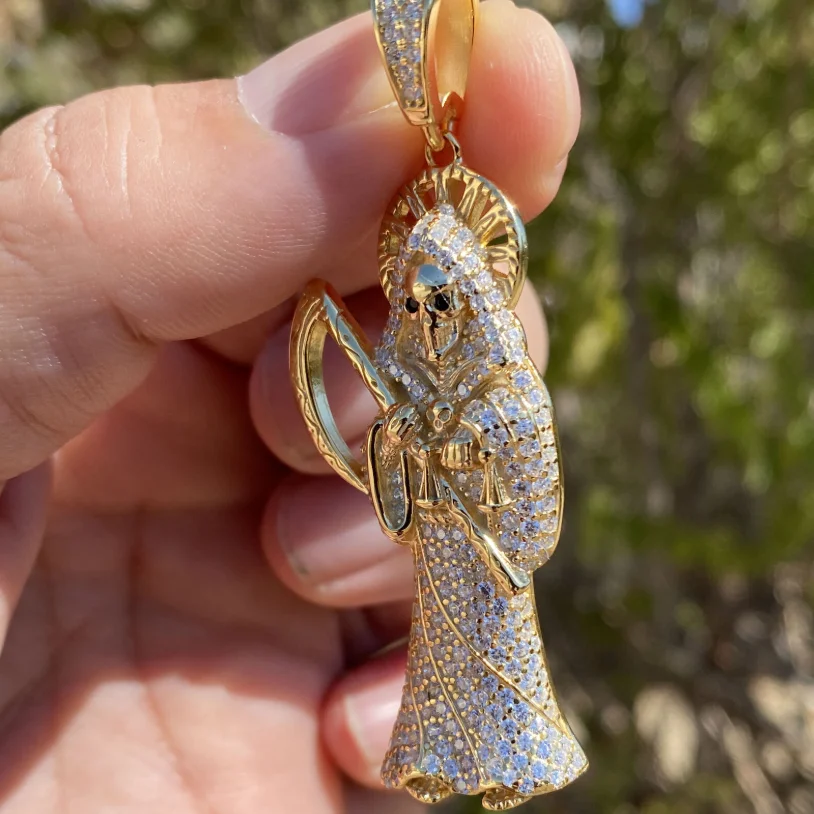 Цепочка с кулоном Иисусом из фианита в стиле хип-хоп |