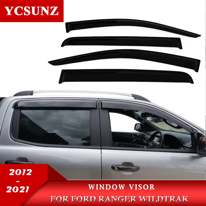 2012-2020 For Ford Ranger T6 T7 T8 Wildtrak 2012 2013 2014 2015 2016 2017 2018 Side Door Window Deflectors Visor Double Cabin