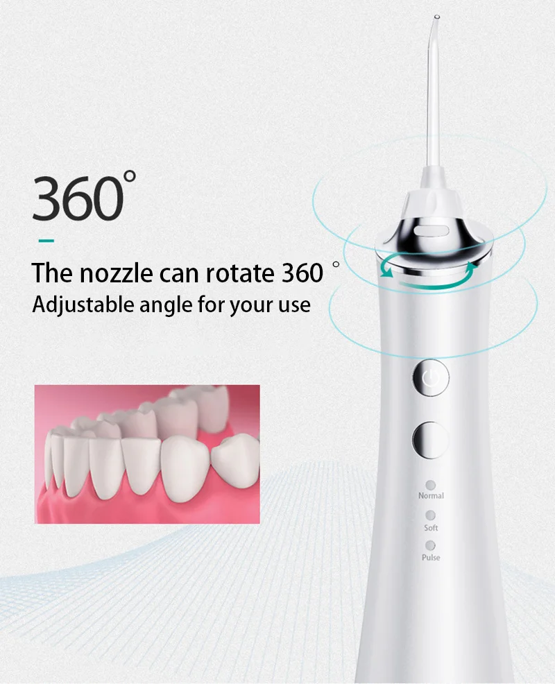 

Oral Irrigator Dental Water Flosser Portable Dental Water 3 Modes Teeth Cleaner Toothbrush Oral Hygiene Clean 5 Nozzles