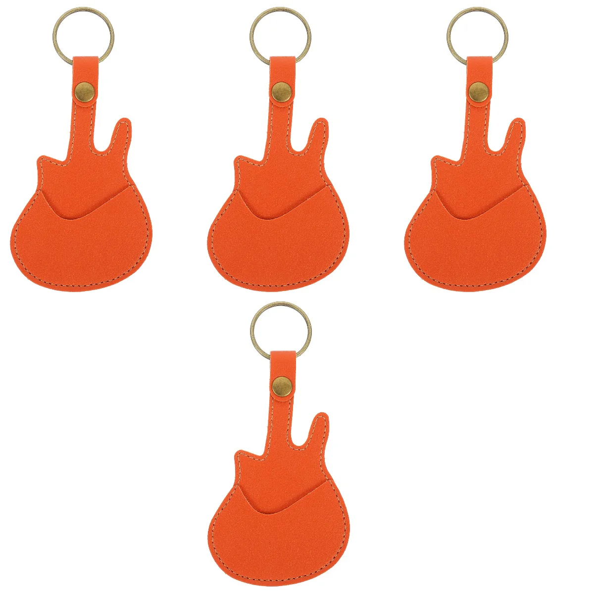 

4pcs Portable Ukulele Guitar Pick Musical Instrument Pick Storage Keychain