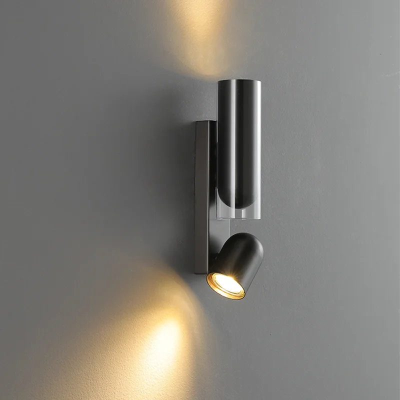 

Дизайнерская Роскошная настенная лампа из нержавеющей стали черного, розового и золотого цвета GU10, точечные светильники с регулируемым углом, декоративные фотолампы, прикроватное бра