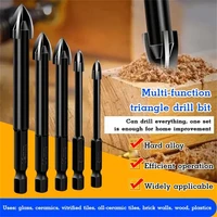 56pcs cross hex tile glass ceramic drill bits alloy carbide set efficient universal drilling tool hole opener for wall