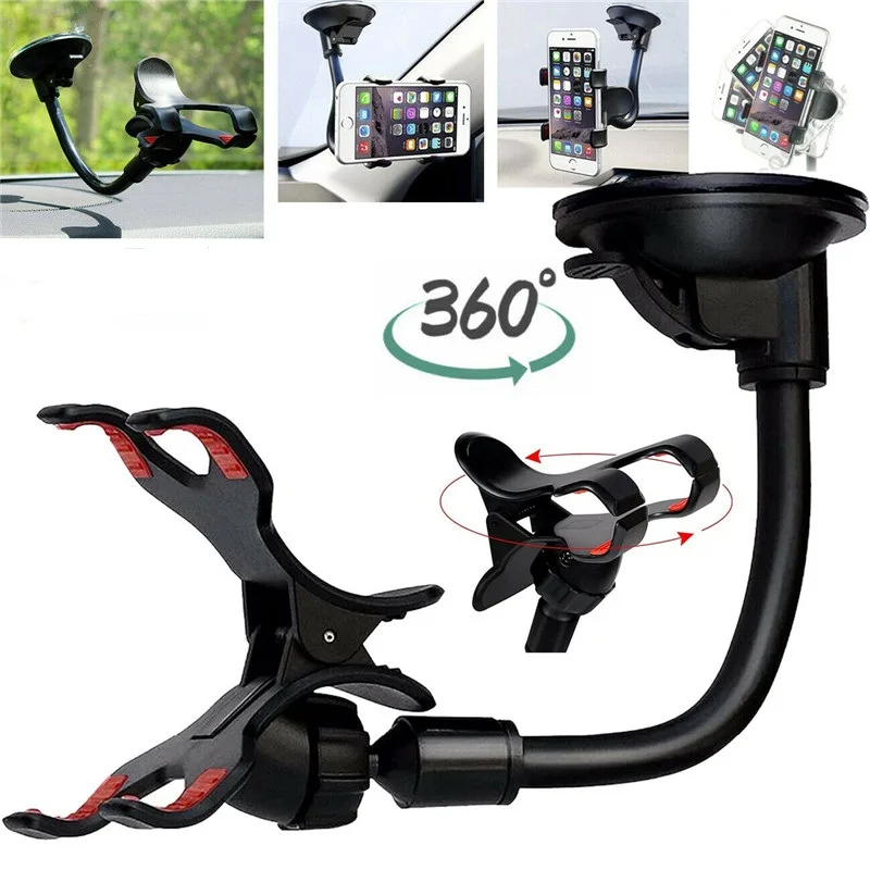 

360° Car Windshield Mount Cradle Holder Stand For iPhone Mobile Cell Phone GPS Car Accessories Interior Parts Car Products Auto