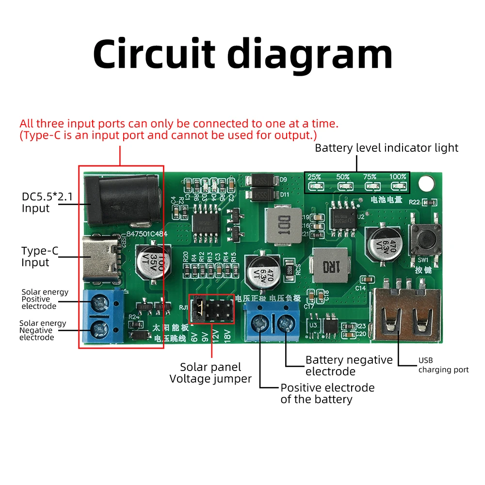 MPPT 10-30W солнечная панель Зарядная контроллерная доска 12V 18V с 5V  2.1A USB 3.7V 18650 литиевая батарея с светодиодным (art.: 3920da5a2bc5b) - 3920da5a2bc5b