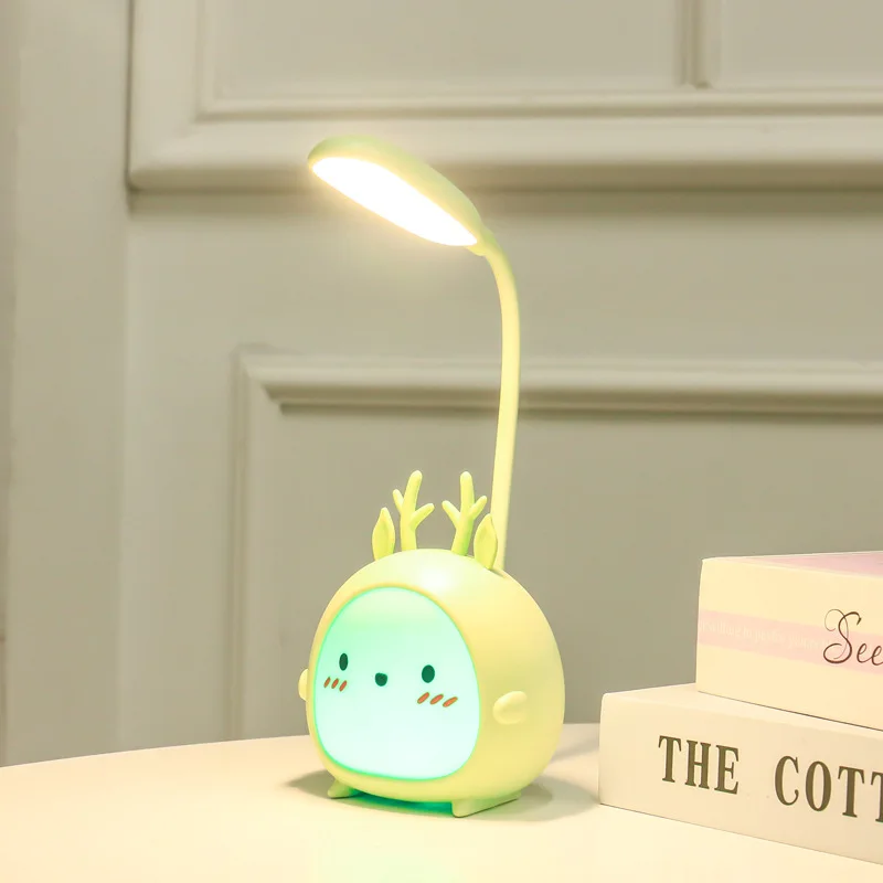 

Cute Lamb Rabbit Table Lamp Green Study Dormitory Exam Preparation Light Gift Student Classmate Eye Protection Bendable Lights