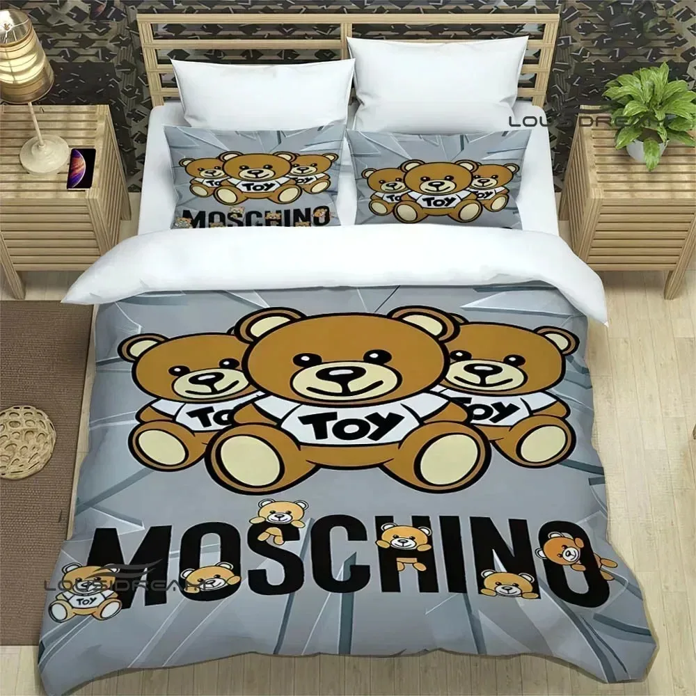 3D M-Moschinos logo Print Bedding Sets exquisite bed supplies set duvet cover comforter bedding luxury birthday gift