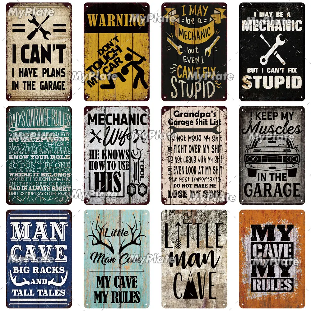 

Retro Warning Sign Mechanic Metal Sign Vintage Plaque Tin Sign Plate Wall Decor For Car Garage Man Cave Art Painting Gift Poster