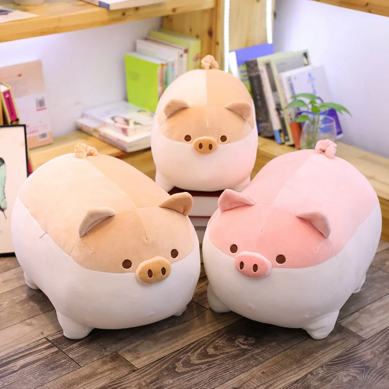 

40-50cm Kawaii Anime Cartoon Animal Dog Pig Plush Toy Pillow Soft Sofa Seat Cushion Cute Baby Girlfriend Birthday Holiday Gift