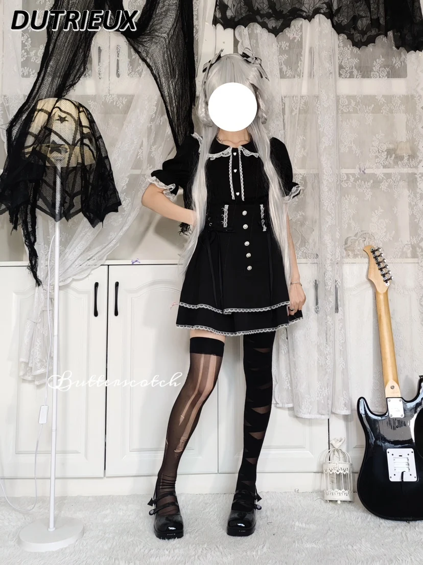 Кружевная рубашка с коротким рукавом и воротником-лодочкой