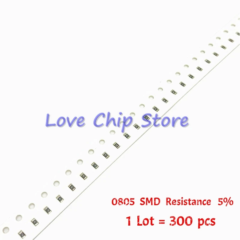 

300pcs 5% 0805 SMD resistor 0R~10M 1/8W 0 0.1 1 10 22 100 150 220 ohm 330 K 2.2K 4.7K 10 1K 100K 1R 10R 100R 150R 220R 330R 1M