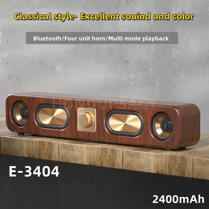 

Portable High Sound Quality Multifunction TV Computer Subwoofer Sound Surround Music SoundBar Wireless Wooden Bluetooth Speakers