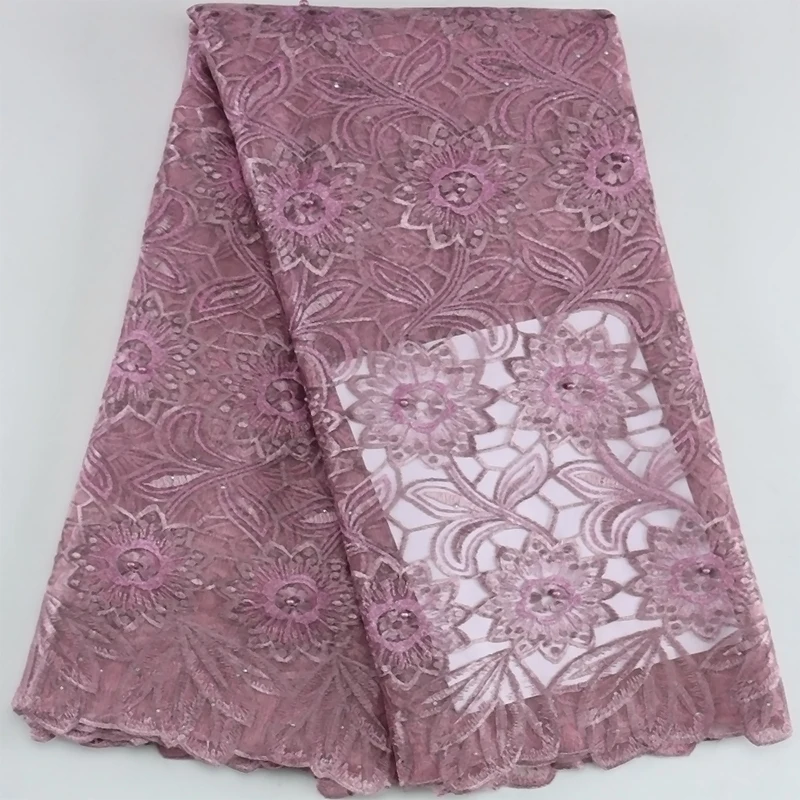 Королевская Синяя Африканская Сетчатая Кружевная Ткань Со Стразами