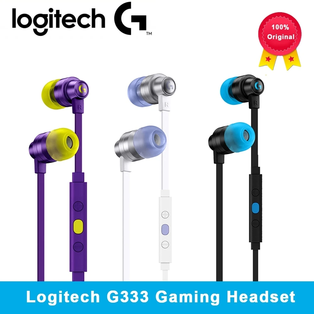 

Original Logitech G333 Gaming Headset 3.5mm In-Ear Wired Stereo Headphones with HD Microphone for Laptop PC Gaming LOL Earphone