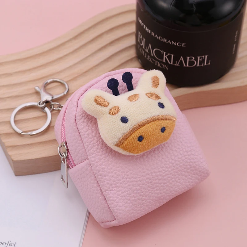 

Women Coin Purse Cartoon Cute Zipper Leather Three-dimensional Coin Purse Pouch Small Earphone Bag Wallet Bag Key Holder