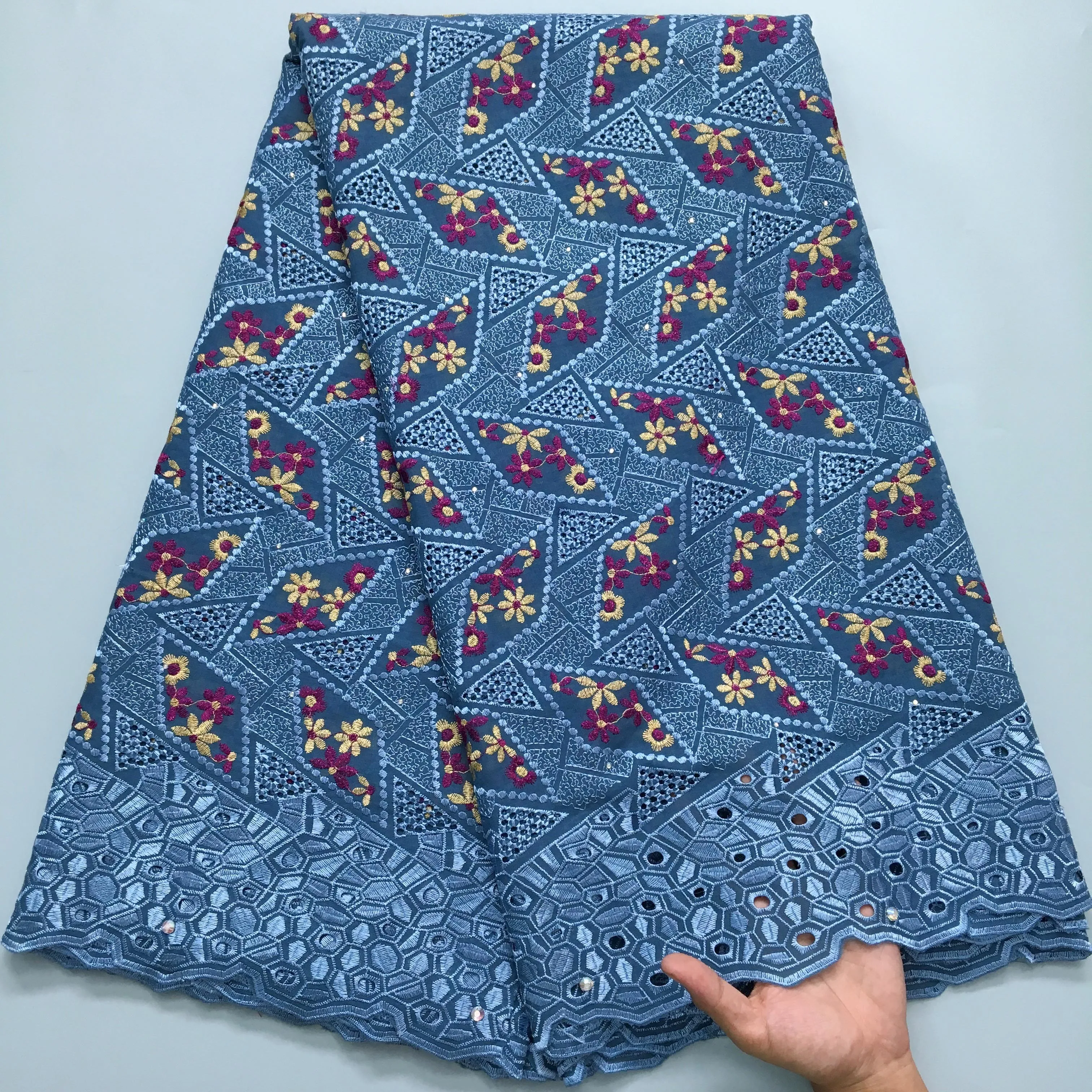 Швейцарское Кружево Sjd Вышитая Вуаль Высококачественная Африканская Ткань Для