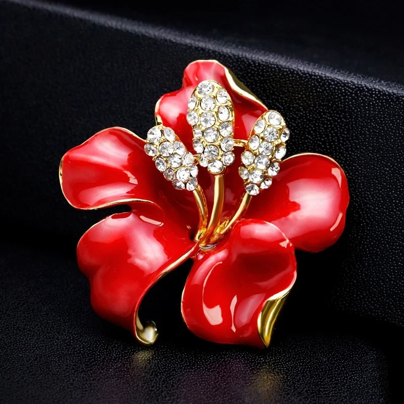 

Flower Crystal Brooches Pins Wedding Party Jewelry Sakura Cherry Blossom Brooch Pins for Women Fashionable Gifts