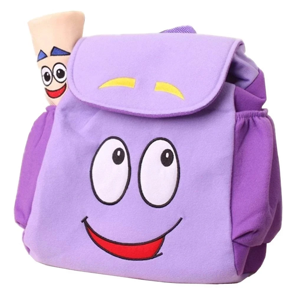 1pcs  Dora Explorer Backpack Rescue Bag with Map,Pre-Kindergarten Toys Purple for Christmas gift