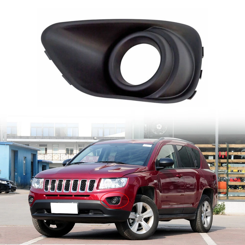 

Черная левая передняя противотуманная фара 68109871AA для Jeep Compass 2011-2017 ABS пластиковая черная левая противотуманная фара рамка