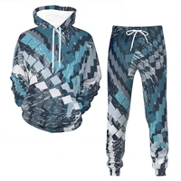 2022 3d printed geometric space hoodies and sweatpants autumn hot sale men women daily casual fashion camouflage hooded outfits