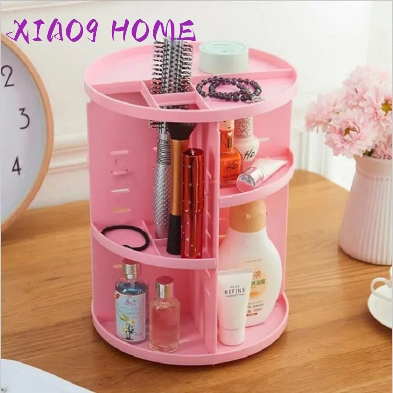 

Fashion 360-degree Rotating Makeup Organizer Box Brush Holder Jewelry Organizer Case Jewelry Makeup Cosmetic Storage Box