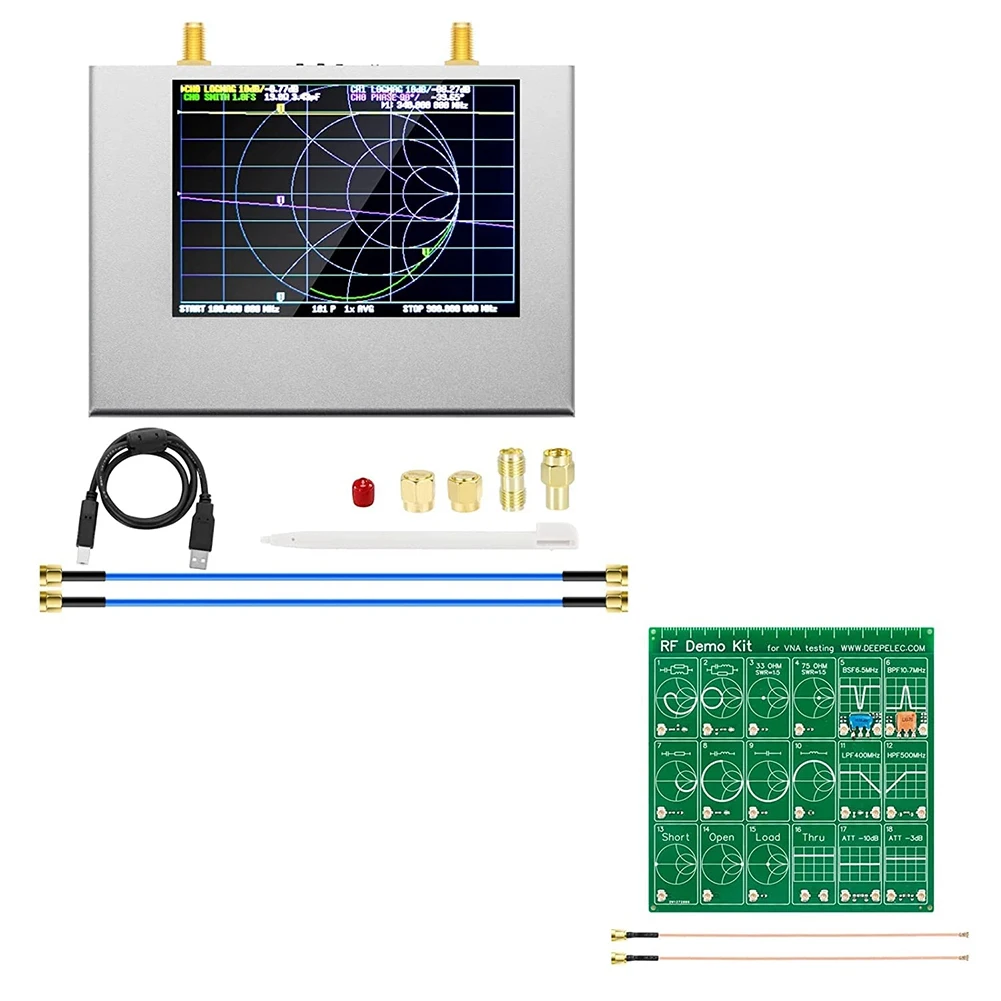 

Векторный анализатор сети NanoVNA V2 PLUS4 с фильтром, аттенюатор HF VHF UHF SWR Smith, таблица с батареей 3200 мАч