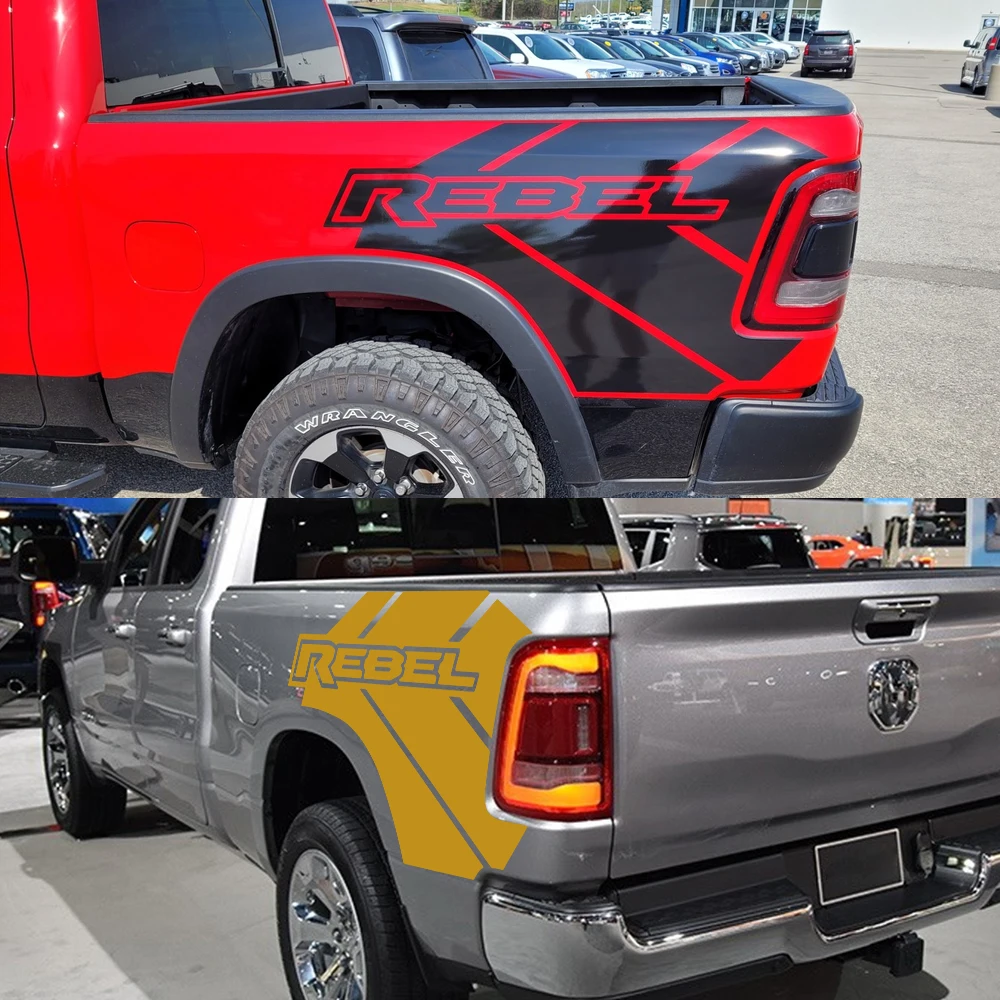 Боковые наклейки на заднюю кровать пикапа для Dodge Ram Rebel TRX графика багажника
