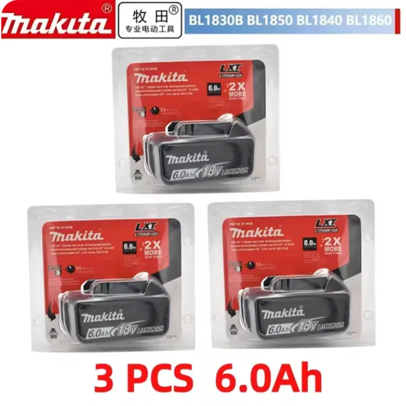 100% оригинальная аккумуляторная батарея Makita 18 В 6 0 Ач 18650 подходит для BL1850 BL1860 BL1860B