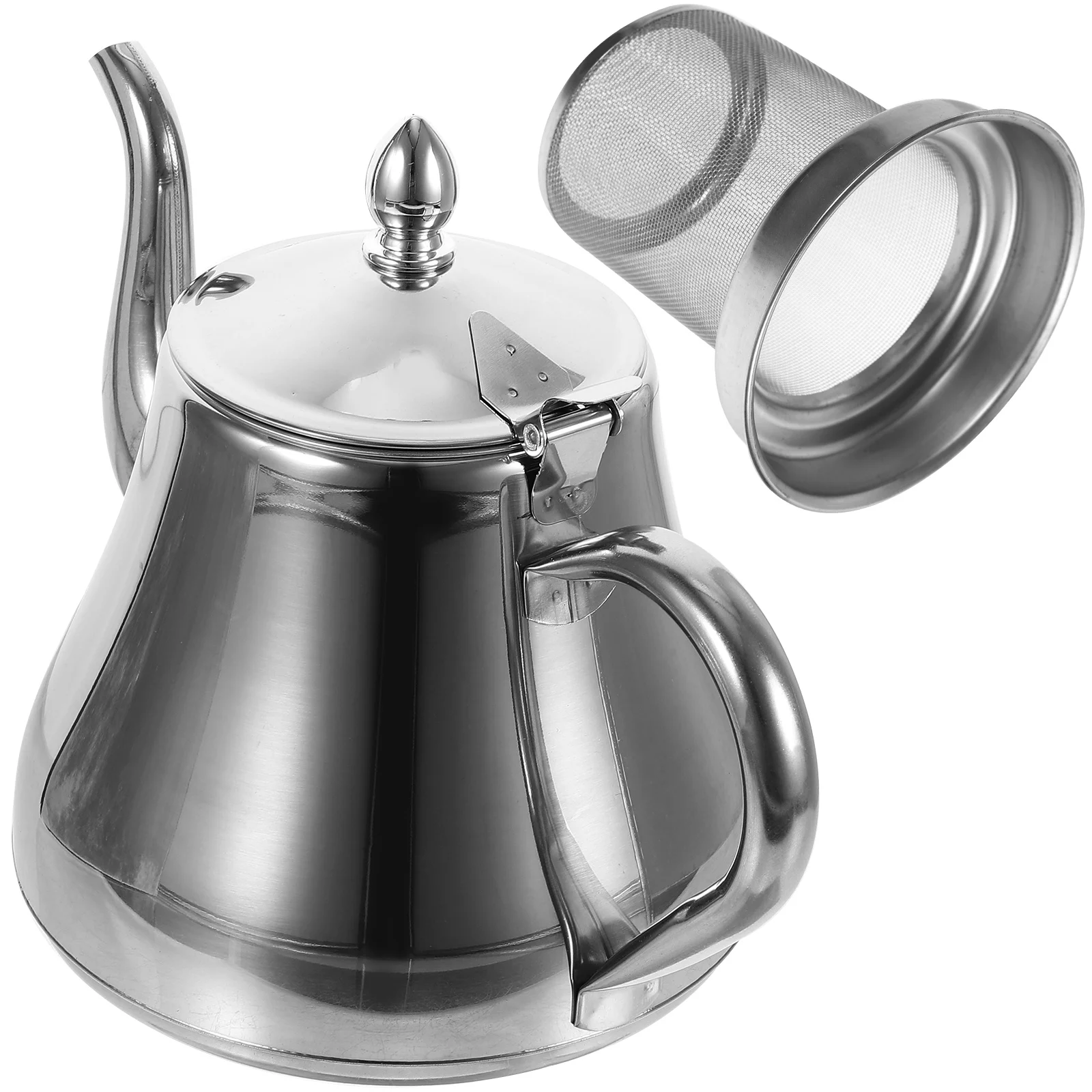 

Stainless Steel Teapot Home Handle Kettle Metal Stove Top Desktop Decor Household