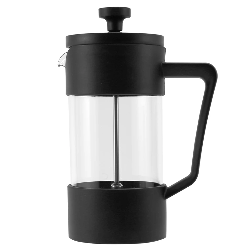 

French Press Coffee & Tea Maker, Thickened Borosilicate Glass Coffee Press Rust-Free And Dishwasher Safe,Black