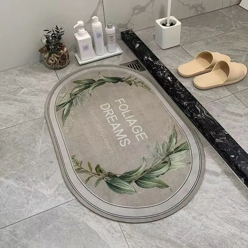 

Modern Bathroom Mat Super Absorbent Bath Carpets Quickly Dry Entrance Shower Room Doormat Both Sides Anti-slip Toilet Floor Rugs