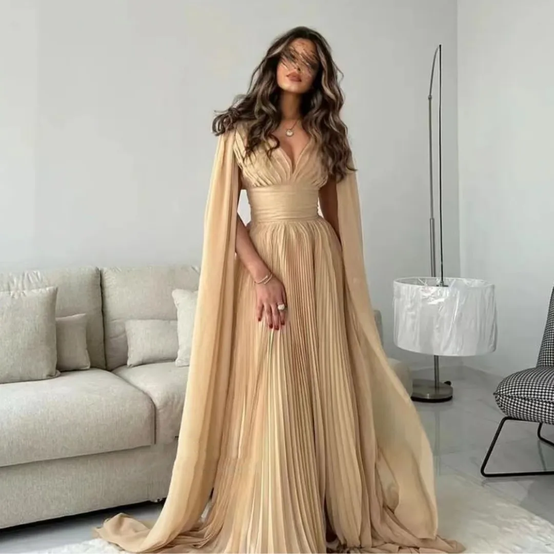 

Merida V-Neck Empire Formal Dresses Halter A-Line Sleeveless Satin Ruffle Floor-Length Elegant Party Dresses For Women 2023