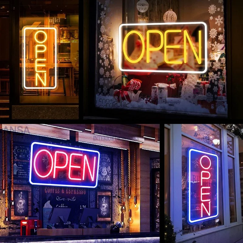 

Open Neon Signs for Room Wall Home Decor Lights Decoration Business Mall Window Lamps Led Sign Wedding Deco Light Lamp Christmas