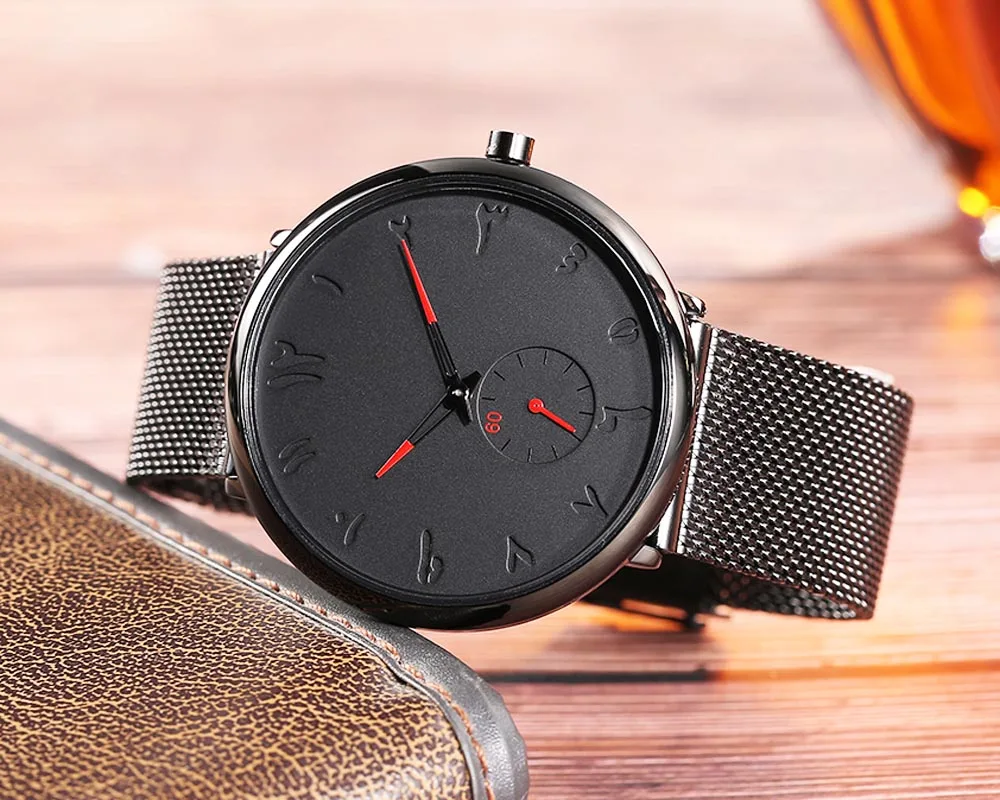 

France Design Arabic Numeral Mesh Steel Waterproof Watch Man Or Women Wristwatches Relogio Masculino Relogio Minimalista Homem