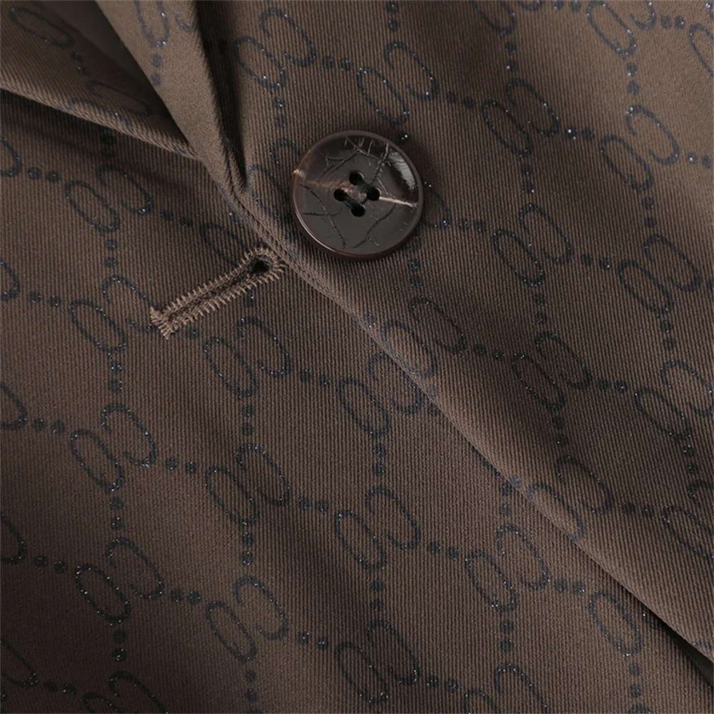 Fashion Women Blazer 2023 New in Casual Print Slim Single Breasted Coats Outwear Female Office Lady Business Formal Jacket