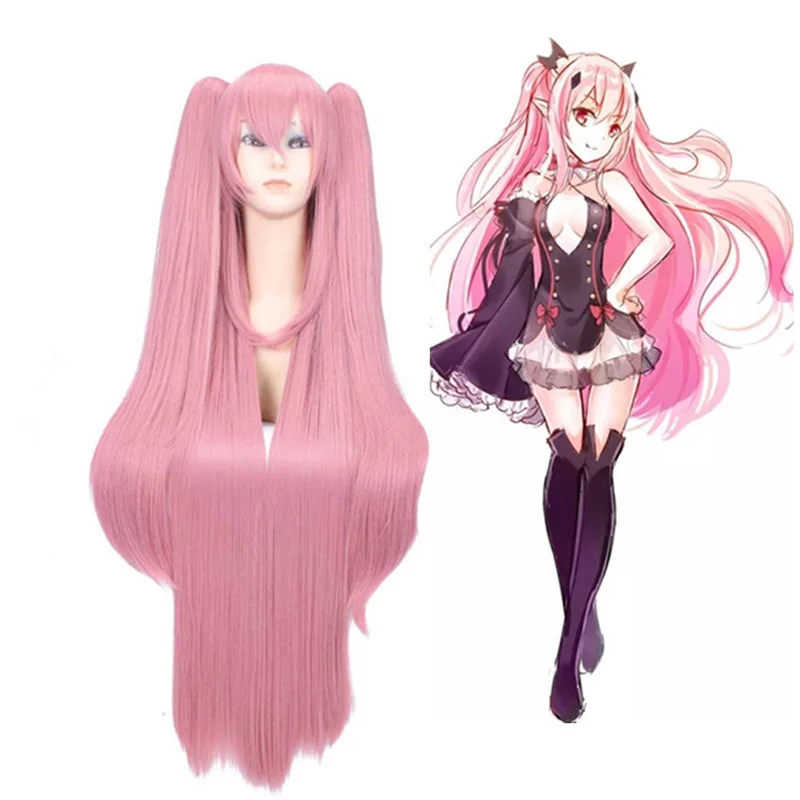 

100CM Anime Seraph of the end Krul Tepes Cosplay Props Synthetic Hair Wig Costume Party Headwear Anime Cos Women Girl Hair Wigs