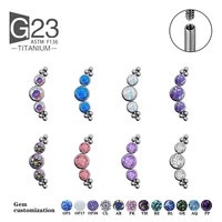 2022 f136 titanium implant grade opal earrings tragus conch cartilage perforated lip 16g labret internal thread piercing jewelry
