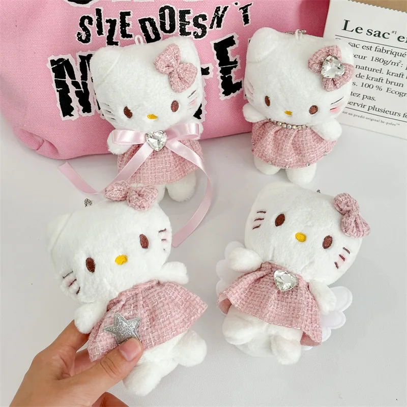 

New Kawaii Sanrio Hellokittys Plush Pendant Cartoon Anime Backpack Pendant Mobile Phone Back Clip Accessories Girl Gift Kids Toy