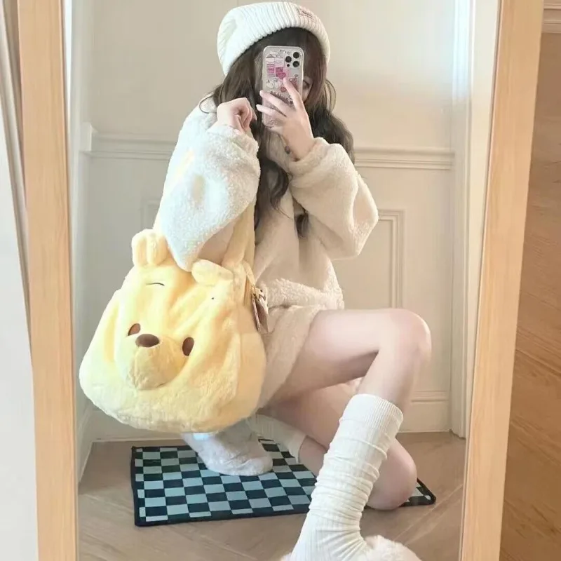 Анимация Диснея медведь Винни Ins милая школьная сумка в студенческом стиле