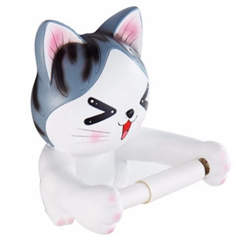 

Cat Toilet Paper Holder Toilet Hygiene Resin Tray Free Punch Hand Tissue Box Household Towel Reel Spool Device Bathroom