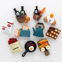 jy02 japanese refrigerator stickers 3d bread machine tomato egg pan teapot milk decorations magnetic hook stickers tb